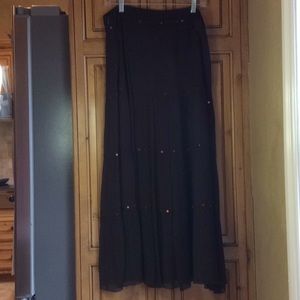 FINAL SALE PRICE Ann Taylor Silk Brown Maxi Skirt Sz 12